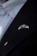 Handmade sterling silver eagle lapel pin