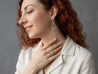 Air Element silver necklace bracelet and earrings set