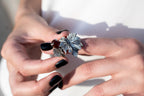 Sterling silver leaf ring with red carnelian