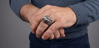 Bold animal ring for men with green eyes