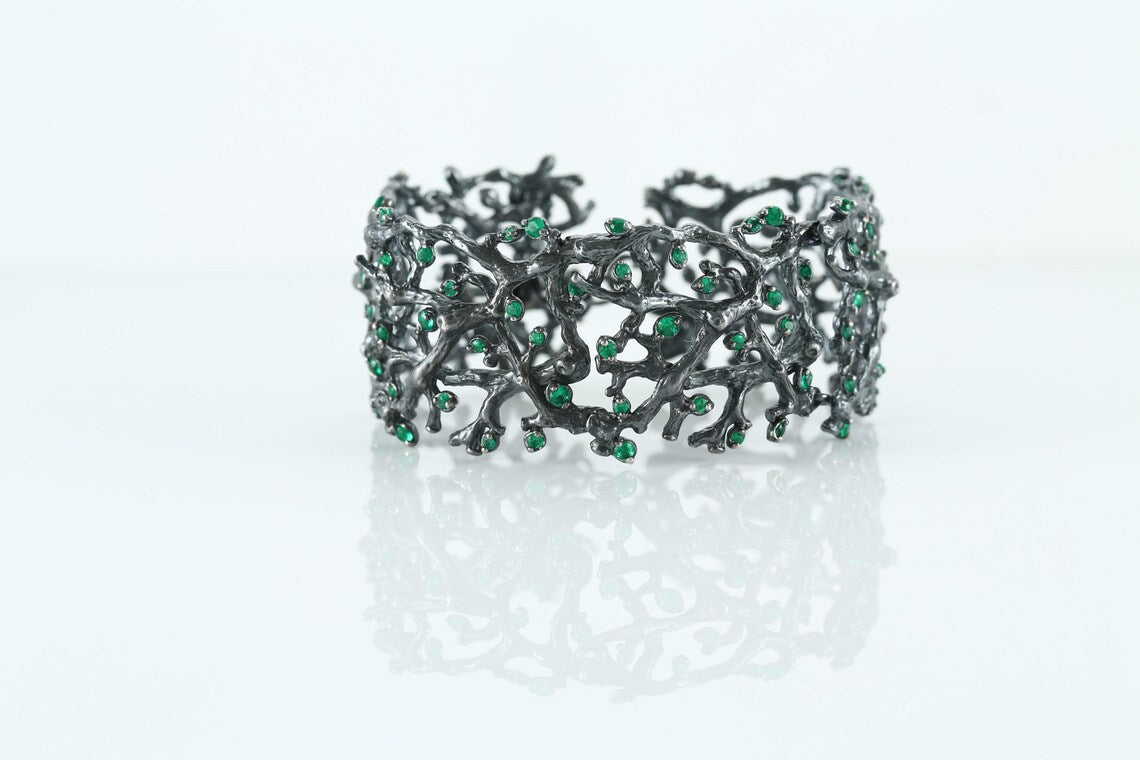 Nature inspired silver bracelet