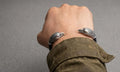 Eagle Head Leather Bracelet – Sterling Silver Quartz Cuff for Men