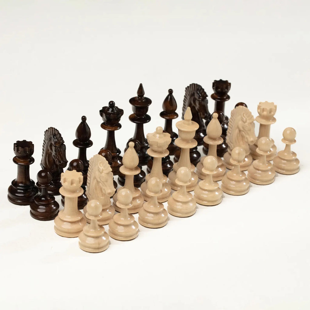 Wooden chess set folded, showing the grapevine cover