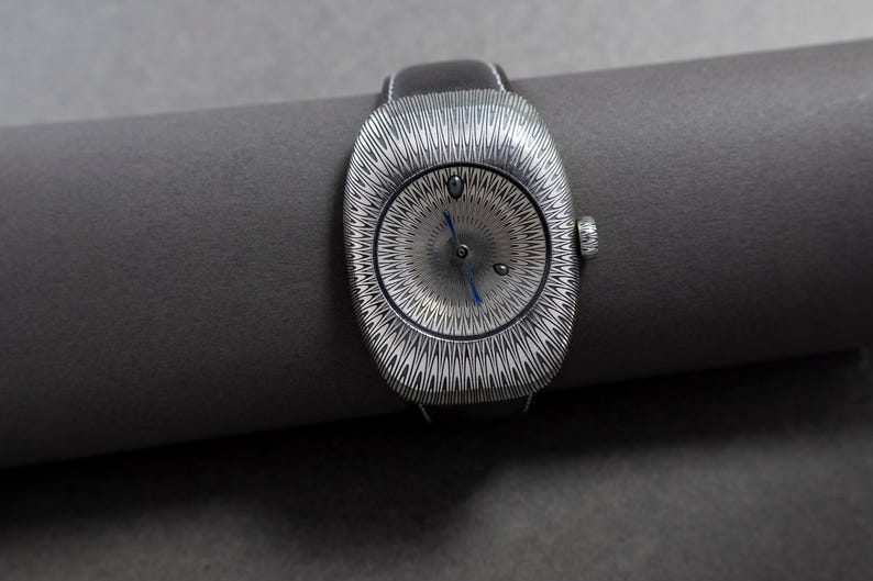 Minimalist artisan sterling silver watch for men and women