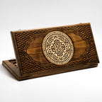 Armenian backgammon set with ornamental carvings cover