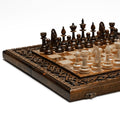 Handmade wooden chess set with classic craftsmanship