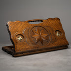 Luxury Wooden Backgammon Set with Hand-Carved Octagram Star Symbol