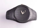 Contemporary handmade black sterling silver luxury timepiece