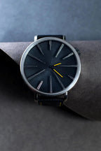 Minimalist Black Dial Silver Watch