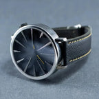 Minimalist Black Dial Silver Watch