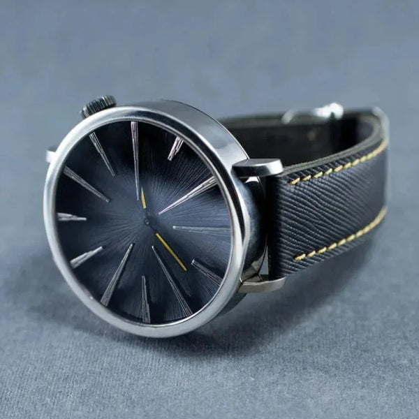Minimalist Black Dial Silver Watch