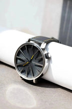 Minimalist Black Dial Silver Watch
