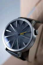Minimalist Black Dial Silver Watch