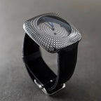 Handmade 925 sterling silver square wrist watch with leather strap