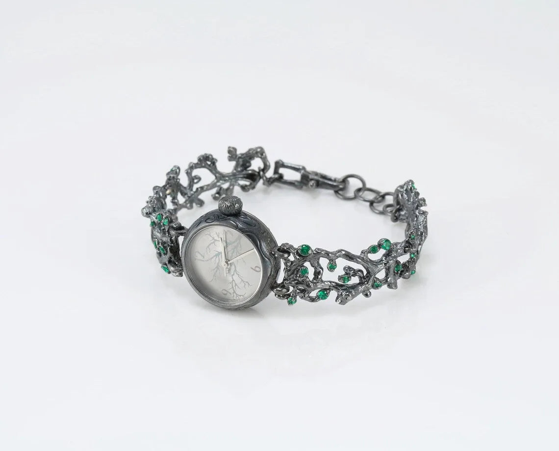 Tree Branch Silver Watch